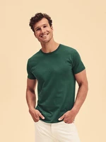Zelené pánske tričko z česanej bavlny Iconic s rukávom Fruit of the Loom