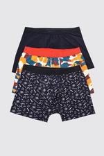 Trendyol Multi Color 3 mintás Mix-Plain pamut csomag boxer