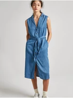 Blue women's denim mididress Pepe Jeans Maggie - Women