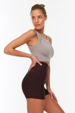 Trendyol Dark Plum Recovery Knitted Sports Shorts/Short Leggings