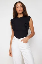 Trendyol Black Brode Detailed Knitted Blouse