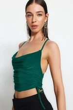 Trendyol Emerald Green Crop Knitted Bustier