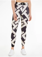 Black and cream women's patterned leggings Tommy Hilfiger AMD Legging - Women