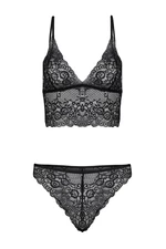 Trendyol Black 3-Piece Lace String Straps Capless Underwear Set with Shorts