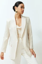 Trendyol Stone Oversize Satin Woven Blazer Jacket