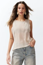 Trendyol Stone Transparent Detailed Thin Knitwear Blouse