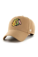 Čiapka 47 brand NHL Chicago Blackhawks hnedá farba, s nášivkou, H-MVPSP04WBP-QL