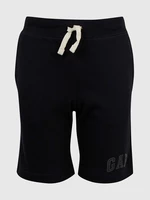 Čierne chlapčenské šortky teplákové logo GAP