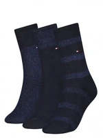 Tommy Hilfiger Ponožky - TH WOMEN SOCK 3P SPARKLE GIFTBOX modré