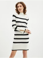 Black and cream women's striped sweater dress ORSAY