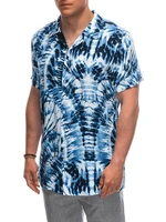 Ombre Men's viscose patterned short sleeve shirt OM-SHPS-0113