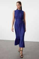 Trendyol Saks Jacquard A-Line Maxi Woven Dress