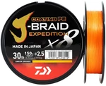 Daiwa splietaná šnúra j-braid expedition x8e smash orange 300 m - 0,16 mm 9,8 kg