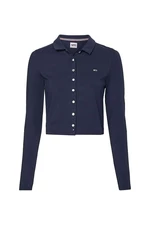 Tommy Jeans Polo shirt - TJW BUTTON THROUGH POLO LS blue
