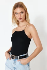 Trendyol Black Strappy Basic Top Knitwear Blouse