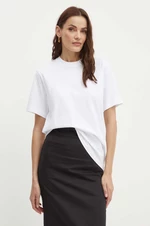 Bavlnené tričko Victoria Beckham dámske, biela farba, 1124JTS003229A