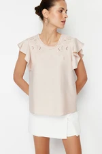 Trendyol Beige Lace Woven Blouse