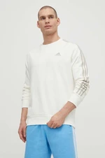 Bavlněná mikina adidas pánská, béžová barva, s aplikací, IS1351