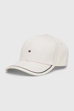 Bavlněná baseballová čepice Tommy Hilfiger bílá barva, s aplikací, AM0AM12304