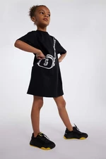 Dětské bavlněné šaty Marc Jacobs černá barva, mini