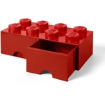 LEGO® Úložný box 8 so zásuvkami 25 x 50 x 18 cm Červená