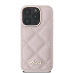 Zadní kryt Guess PU Leather Quilted pro Apple iPhone 16 Pro, růžová