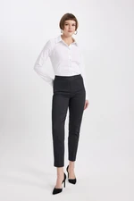 DEFACTO Cigarette Normal Waist Straight Leg Satin Basic Trousers