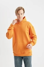 DEFACTO Comfort Fit Hooded Basic Sweatshirt