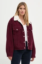 Rifľová bunda Levi's dámska, červená farba, prechodná, oversize, A4435