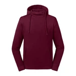 Burgundy Unisex Sweatshirt Pure Organic High Collar Hooded Sweat Russell