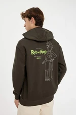 DEFACTO Rick And Morty Boxy Fit Hooded Sweatshirt