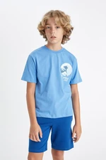 DEFACTO Boy's Crew Neck Printed Short Sleeve T-Shirt