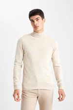 DEFACTO Light Beige Slim Fit Slim Fit Half Turtleneck Knitwear Sweater