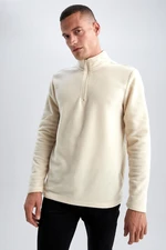 DEFACTO Regular Fit Stand-up Collar Fleece Sweatshirt