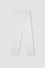 DEFACTO High Waist Short Leg Linen Trousers with Jogger Pockets