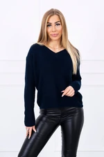 V-neck sweater navy blue