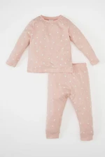 DEFACTO Baby Girl Heart Patterned Long Sleeve Cotton Pajama Set