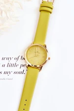 Women's watch on leather strap Giorgio & Dario green