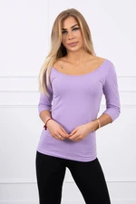 Purple blouse with a round neckline