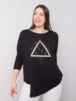 Black asymmetrical blouse plus size