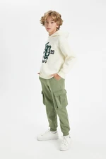 DEFACTO Boys Cargo Pocket Elastic Waist Leg Jogger School Sweatpants