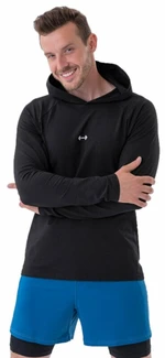 Nebbia Long-Sleeve T-shirt with a Hoodie Black L Sudadera fitness