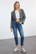 Trendyol Blue High Waist Slim Mom Jeans