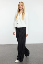 Trendyol Black Striped Wide Leg Trousers