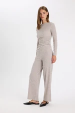 DEFACTO Wide Leg Crepe Trousers