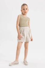 DEFACTO Girl's Cotton Pocket Shorts