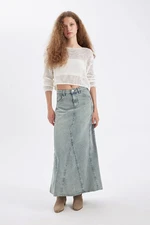 DEFACTO Fashion Fit Pocketed Jean Maxi Skirt