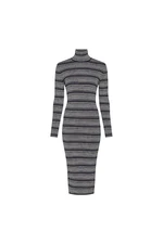 Tommy Hilfiger Dress - METALLIC HIGH-NK DRESS LS white/black