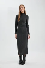 DEFACTO Bodycon Half Turtleneck Long Sleeve Maxi Dress