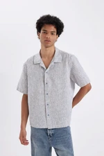 DEFACTO Relax Fit Cotton Striped Short Sleeve Shirt